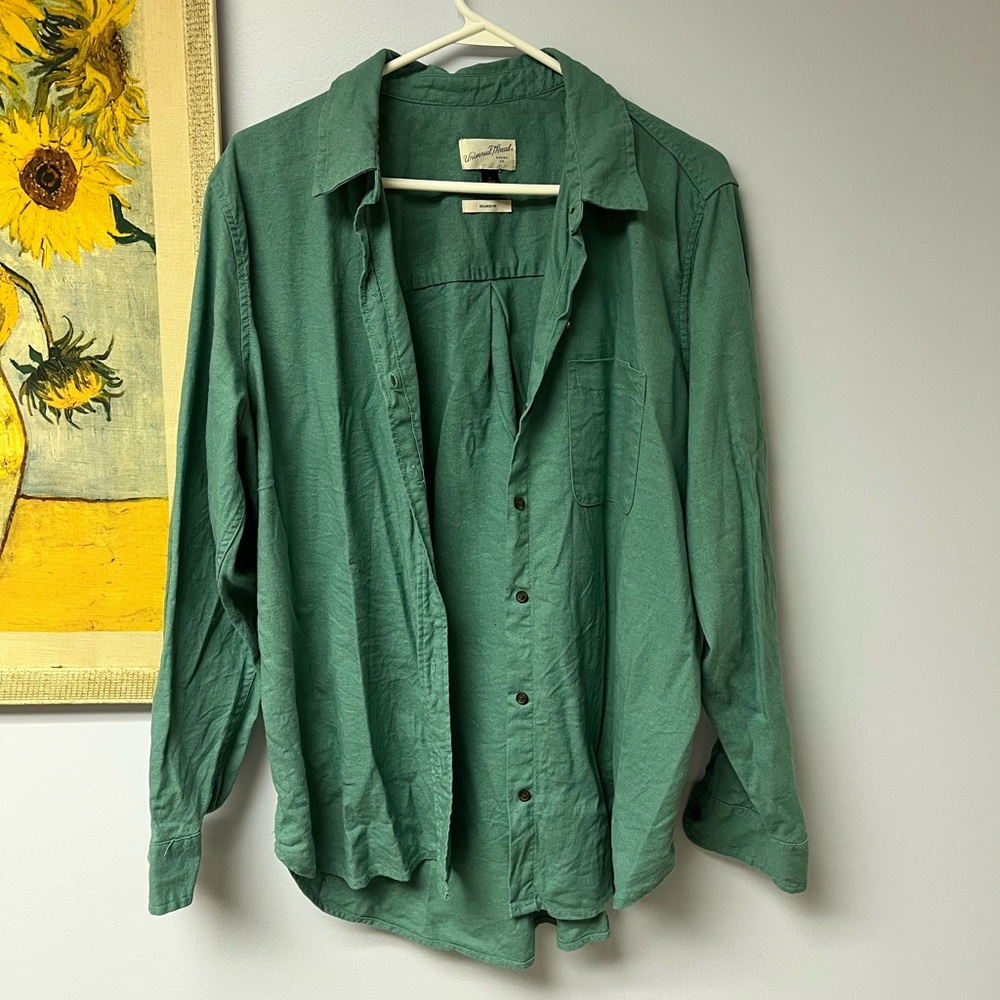 Universal thread Green Button-Up Shirt